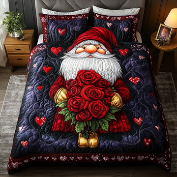 Heart Bouquet 3-Piece Quilted Bedding Set