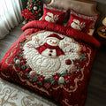 Icy Delight quilted 3-piece bedding set on a made bed with two matching pillow shams