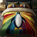 Icy Explorer quilted 3-piece bedding set on a made bed with two matching pillow shams