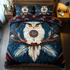 Lunar Wisdom Southwest quilted 3-piece bedding set on a made bed with two matching pillow shams