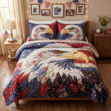 Majestic Patriot Gaze 3-Piece Quilted Bedding Set