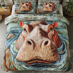 Patch Pride quilted 3-piece bedding set on a made bed with two matching pillow shams