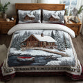Pine Lake Solace quilted 3-piece bedding set on a made bed with two matching pillow shams