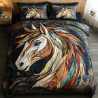 Plains Heritage quilted 3-piece bedding set on a made bed with two matching pillow shams