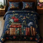Royal Anthology quilted 3-piece bedding set on a made bed with two matching pillow shams