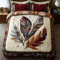 Skyweaver quilted 3-piece bedding set on a made bed with two matching pillow shams