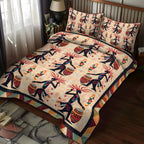 Southwest Trails quilted 3-piece bedding set on a made bed with two matching pillow shams