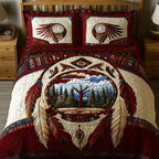 Starlit Protector quilted 3-piece bedding set on a made bed with two matching pillow shams
