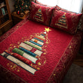 Starlit Stories quilted 3-piece bedding set on a made bed with two matching pillow shams