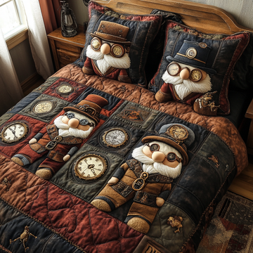 Steampunk Gnome 3-Piece Quilted Bedding Set