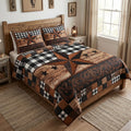 Texas Classic US State quilted 3-piece bedding set on a made bed with two matching pillow shams