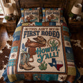 Texas Heritage Living quilted 3-piece bedding set on a made bed with two matching pillow shams