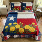 Texas Spirit Western quilted 3-piece bedding set on a made bed with two matching pillow shams
