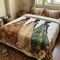 Unity Women quilted 3-piece bedding set on a made bed with two matching pillow shams