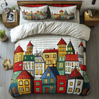 Urban View quilted 3-piece bedding set on a made bed with two matching pillow shams