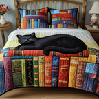 Velvet Purr quilted 3-piece bedding set on a made bed with two matching pillow shams