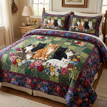Whisker Cottage 3-Piece Quilted Bedding Set
