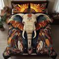 Wilderness Majesty quilted 3-piece bedding set on a made bed with two matching pillow shams