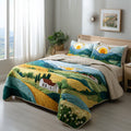 Wildflower Hills quilted 3-piece bedding set on a made bed with two matching pillow shams