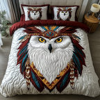 Wisdom Keeper Southwest quilted 3-piece bedding set on a made bed with two matching pillow shams